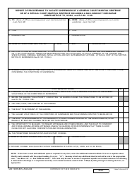 DD Form 455 Report of Proceedings to Vacate Suspension of a General Court-Martial Sentence or of a Special Court-Martial Sentence Including a Bad-Conduct Discharge