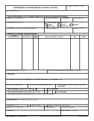Document preview: DD Form 2707-1 Department of Defense Report of Result of Trial