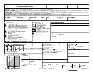 Document preview: DD Form 1920 Alcohol Incident Report