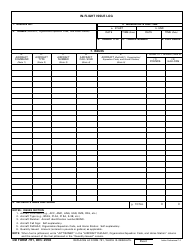 Document preview: DD Form 791 In-Flight Issue Log