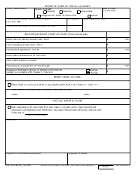 DD Form 2259 Report of Audit of Postal Accounts