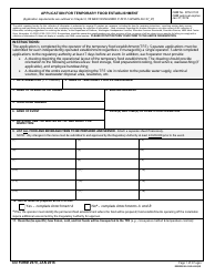 DD Form 2970 Application for Temporary Food Establishment