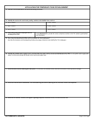 DD Form 2970 Application for Temporary Food Establishment, Page 2