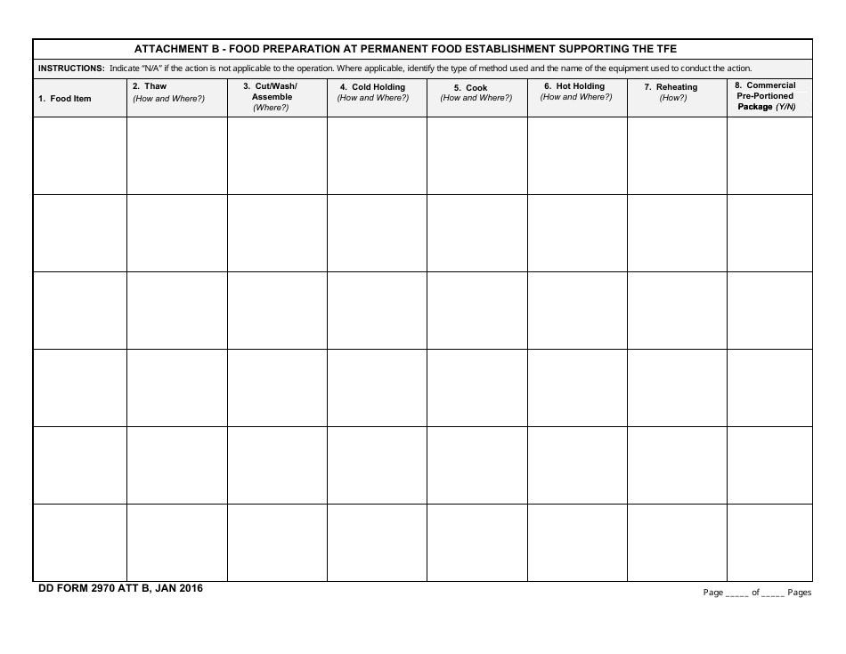 DD Form 2970 Application for Temporary Food Establishment, Page 5