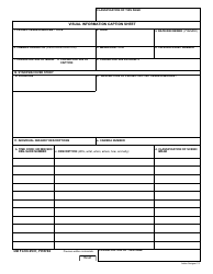 DD Form 2537 Visual Information Caption Sheet