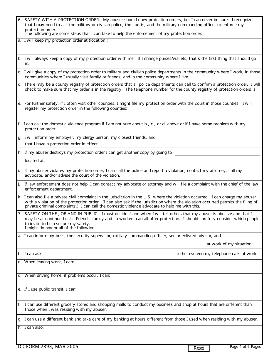 Dd Form 2893 Fill Out Sign Online And Download Fillable Pdf Templateroller 4350