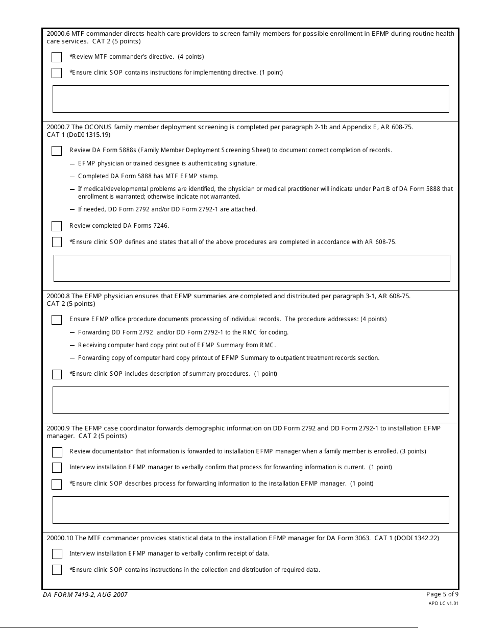 DA Form 7419-2 Exceptional Family Member Program (EFMP), Page 5