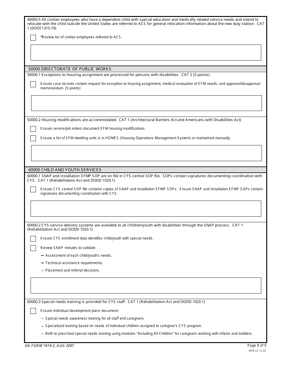 DA Form 7419-2 - Fill Out, Sign Online and Download Fillable PDF ...