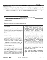 DD Form 441 Department of Defense Security Agreement
