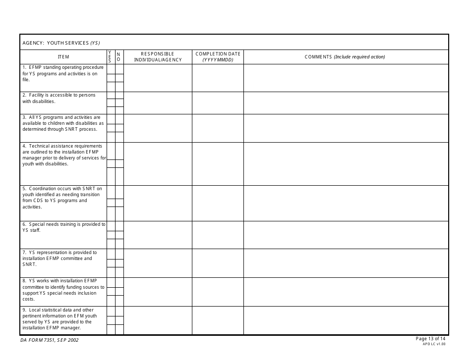 DA Form 7351 - Fill Out, Sign Online and Download Fillable PDF ...