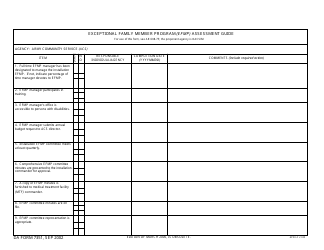 DA Form 7351 Exceptional Family Member Program (EFMP) Assessment Guide