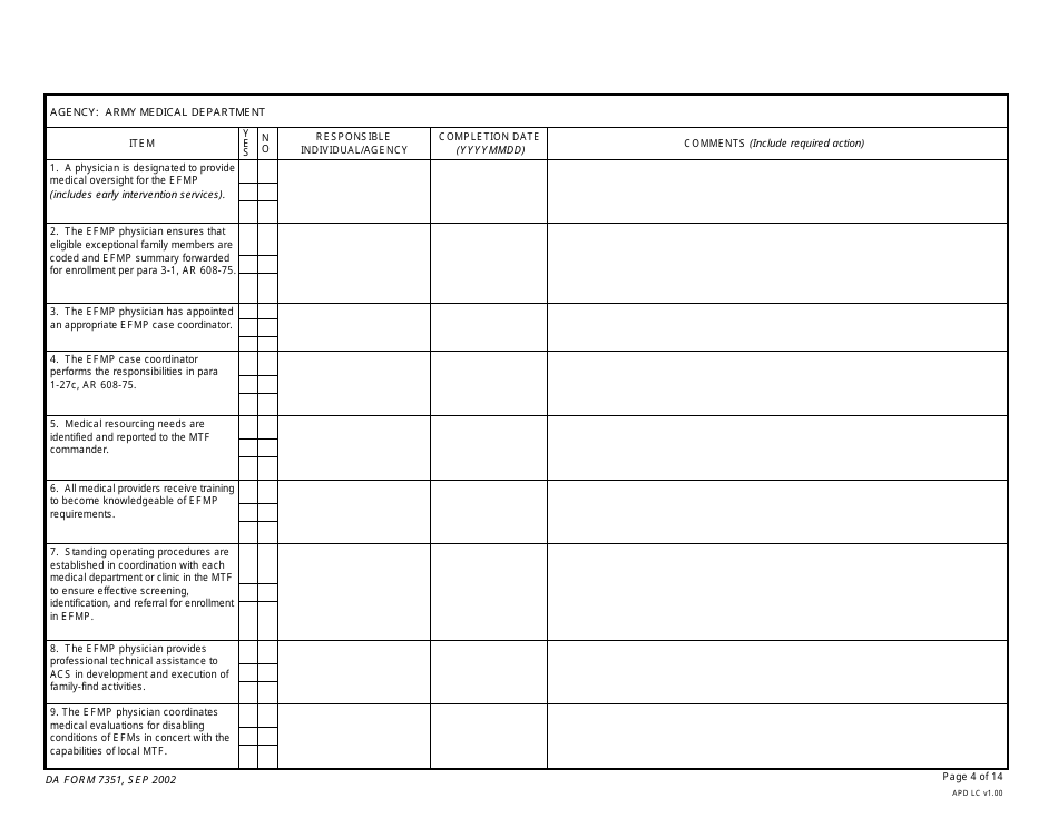 DA Form 7351 - Fill Out, Sign Online and Download Fillable PDF ...