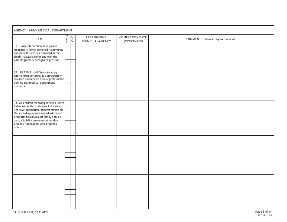 DA Form 7351 - Fill Out, Sign Online and Download Fillable PDF ...