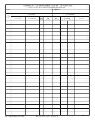 Document preview: DA Form 3546 Control Record for Dining Facility - DD Form 1544