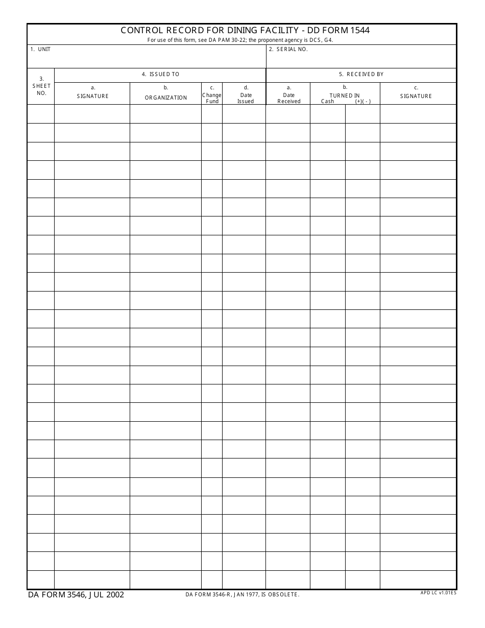 DA Form 3546 - Fill Out, Sign Online and Download Fillable PDF ...