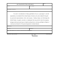 DD Form 1381 Download Fillable PDF, Air Transportation Agreement ...