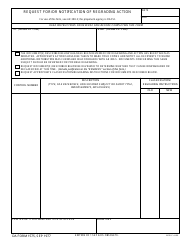 Document preview: DA Form 1575 Request for/Or Notification of Regrading Action