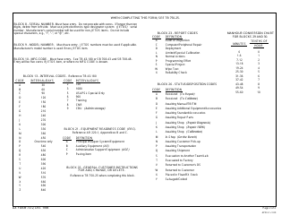 DA Form 7372 Tmde Calibration and Repair Data, Page 2