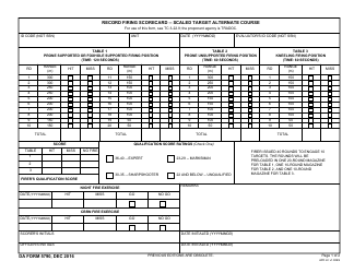 DA Form 5790 &quot;Record Firing Scorecard - Scaled Target Alternate Course&quot;