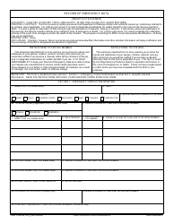 DD Form 93 &quot;Record of Emergency Data&quot;
