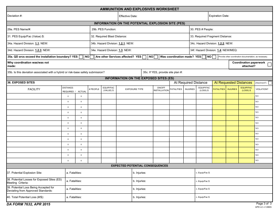DA Form 7632 Deviation Approval and Risk Acceptance Document (Darad), Page 3