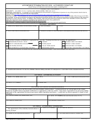 Document preview: DD Form 577 Appointment/Termination Record - Authorized Signature