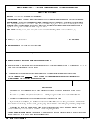 DD Form 2058-2 &quot;Native American State Income Tax Withholding Exemption Certificate&quot;