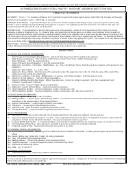 DD Form 1056 Authorization to Apply for &quot;no-Fee&quot; Passport and/or Request for Visa