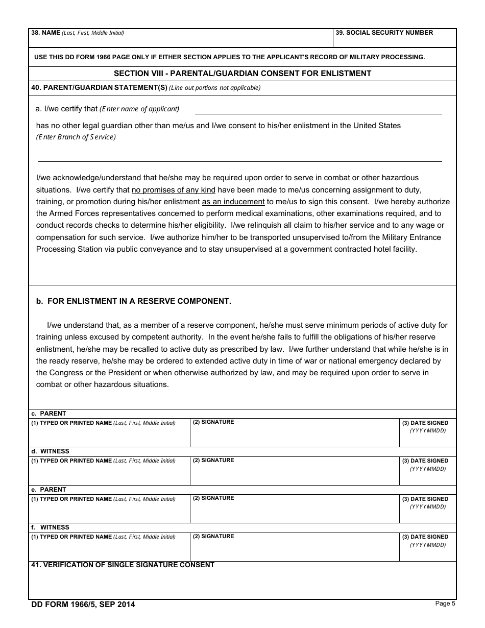 DD Form 1966 Record of Military Processing - Armed Forces of the United States, Page 6