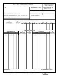 DD Form 108 Application for Retired Pay Benefits