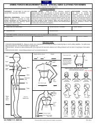 DD Form 1111 Armed Forces Measurement Blank - Special Sized Clothing for Women