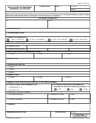 DD Form 1494 Application for Equipment Frequency Allocation