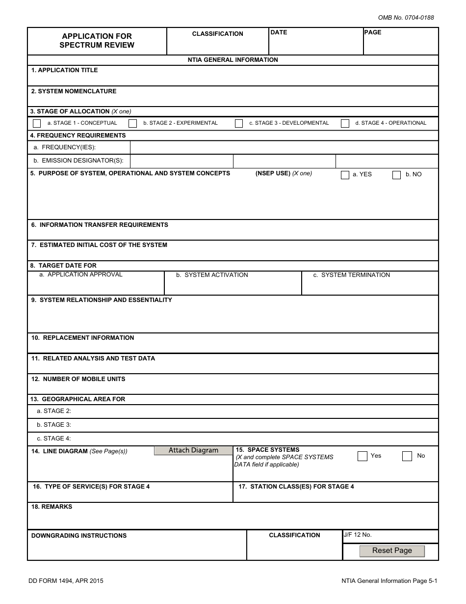 DD Form 1494 - Fill Out, Sign Online and Download Fillable PDF ...