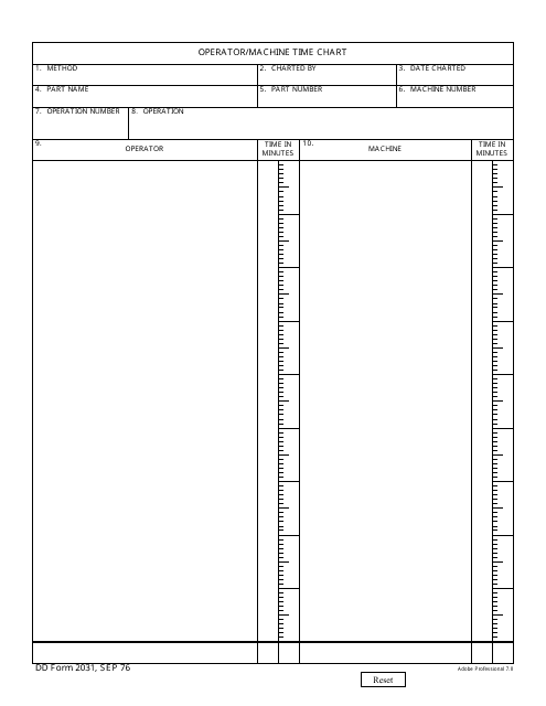 DD Form 2031 Operator/Machine Time Chart