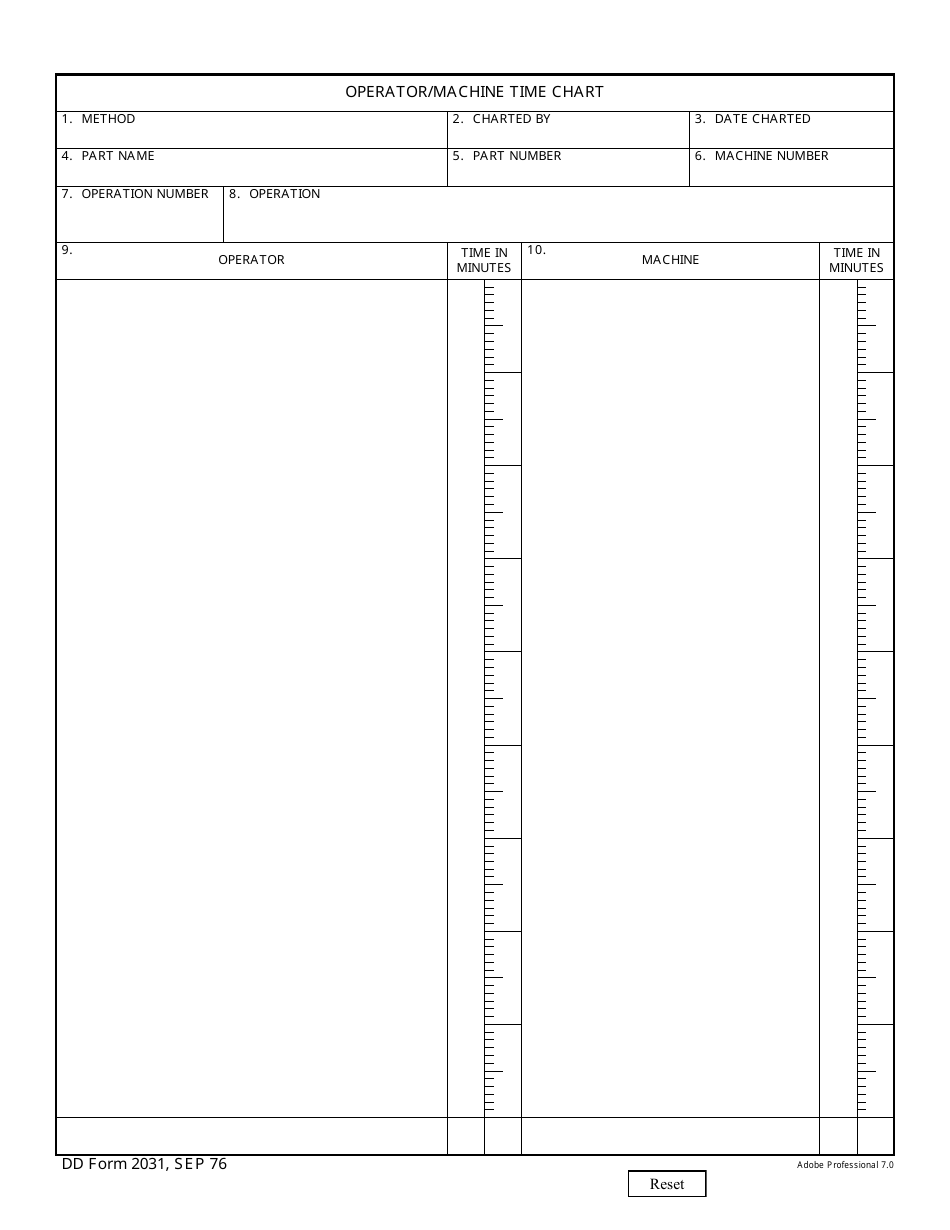 DD Form 2031 Operator / Machine Time Chart, Page 1