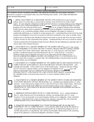 DA Form 3540 Certificate and Acknowledgement of U.S. Army Reserve Service Requirements and Methods of Fulfillment, Page 2
