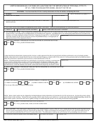 Document preview: DD Form 1434 United Kingdom (UK) Customs Declaration for the Importation of Personal Effects of U.S. Forces/Civilian Personnel on Duty in the Uk