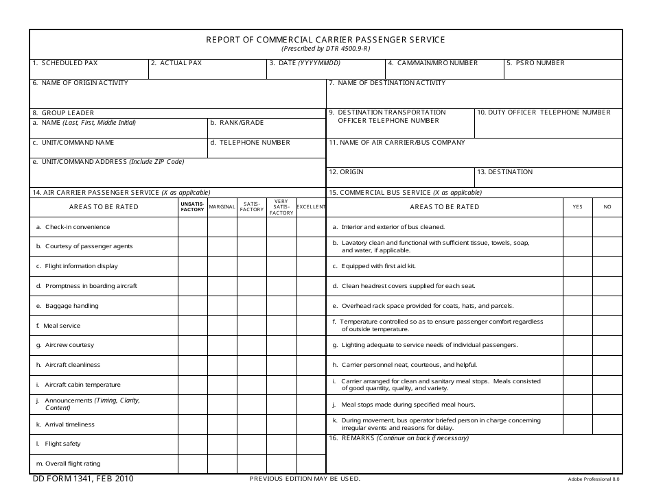 DD Form 1341 - Fill Out, Sign Online and Download Fillable PDF ...