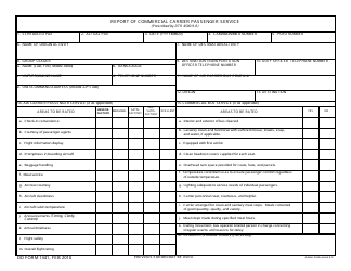 DD Form 1341 Report of Commercial Carrier Passenger Service