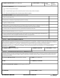 DD Form 2675 Reimbursement Request for Adoption Expenses, Page 2