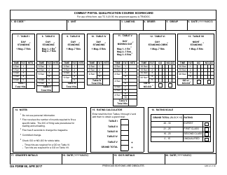 Document preview: DA Form 88 Combat Pistol Qualification Course Scorecard