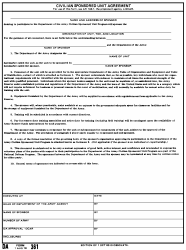 Document preview: DA Form 361 Civilian Sponsored Unit Agreement