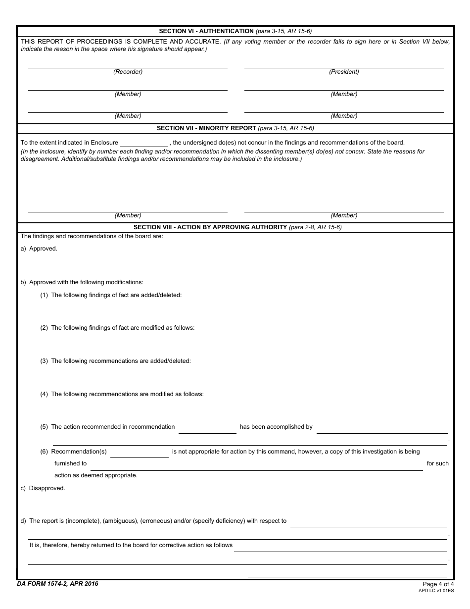 Da Form 1574 2 Fill Out Sign Online And Download Fillable Pdf