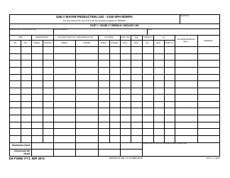 Document preview: DA Form 1713 Daily Water Production Log - 3,000 Gph Rowpu