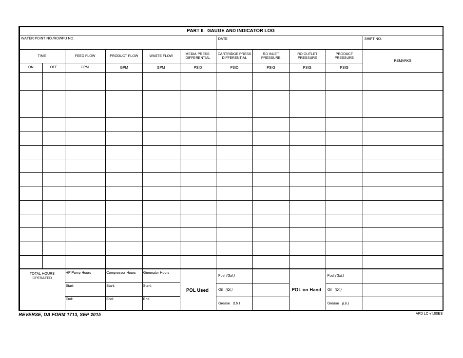 DA Form 1713 - Fill Out, Sign Online and Download Fillable PDF ...