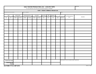 Document preview: DA Form 1713-2 Daily Water Production Log - 1,500 Gph Twps