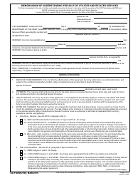 Document preview: DA Form 2100 Memorandum of Understanding for Sale of Utilities and Related Services