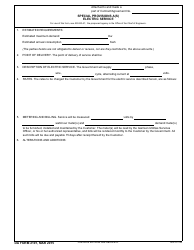Document preview: DA Form 2101 Special Provisions a(S) Electric Service