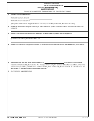 Document preview: DA Form 2103 Special Provisions C(S) Water Service