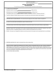 Document preview: DA Form 2105 Special Provisions E(S) - Steam Service
